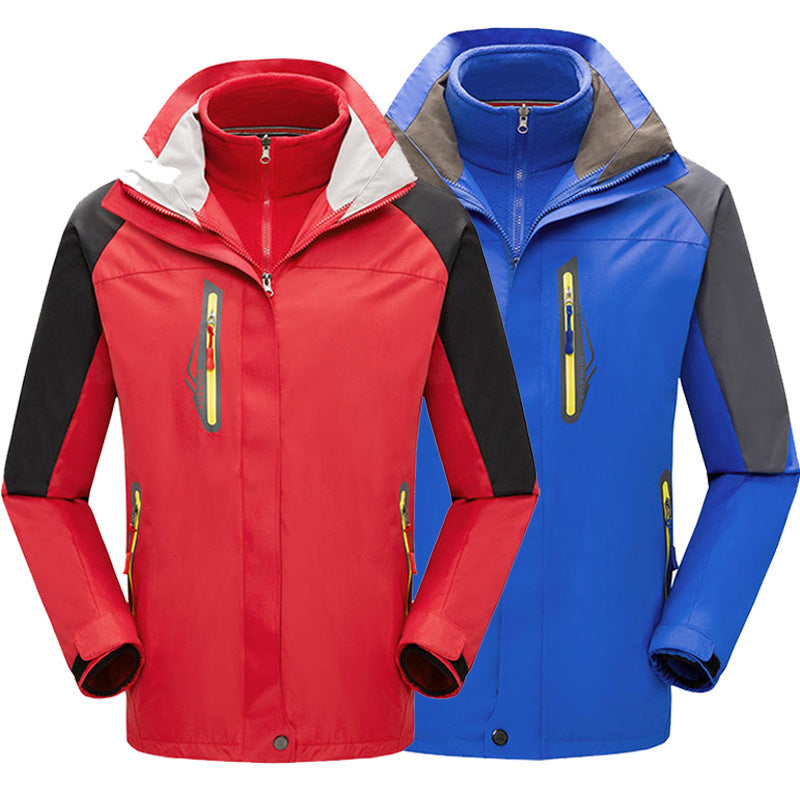Winter Fleece-lined Thickened Three-in-one Shell Jacket Outdoor Windproof Waterproof Mountaineering Suit