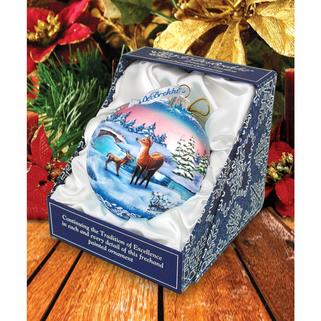 Snowy Night Ball Glass Ornament Limited Edition by G. DeBrekht - Christmas Decor - 73847