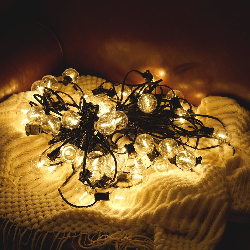 98FT LED Outdoor String Lights with 50 Shatterproof Bulbs
