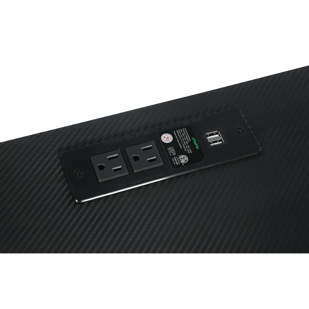 Darby - Writing Desk With USB Ports - Black