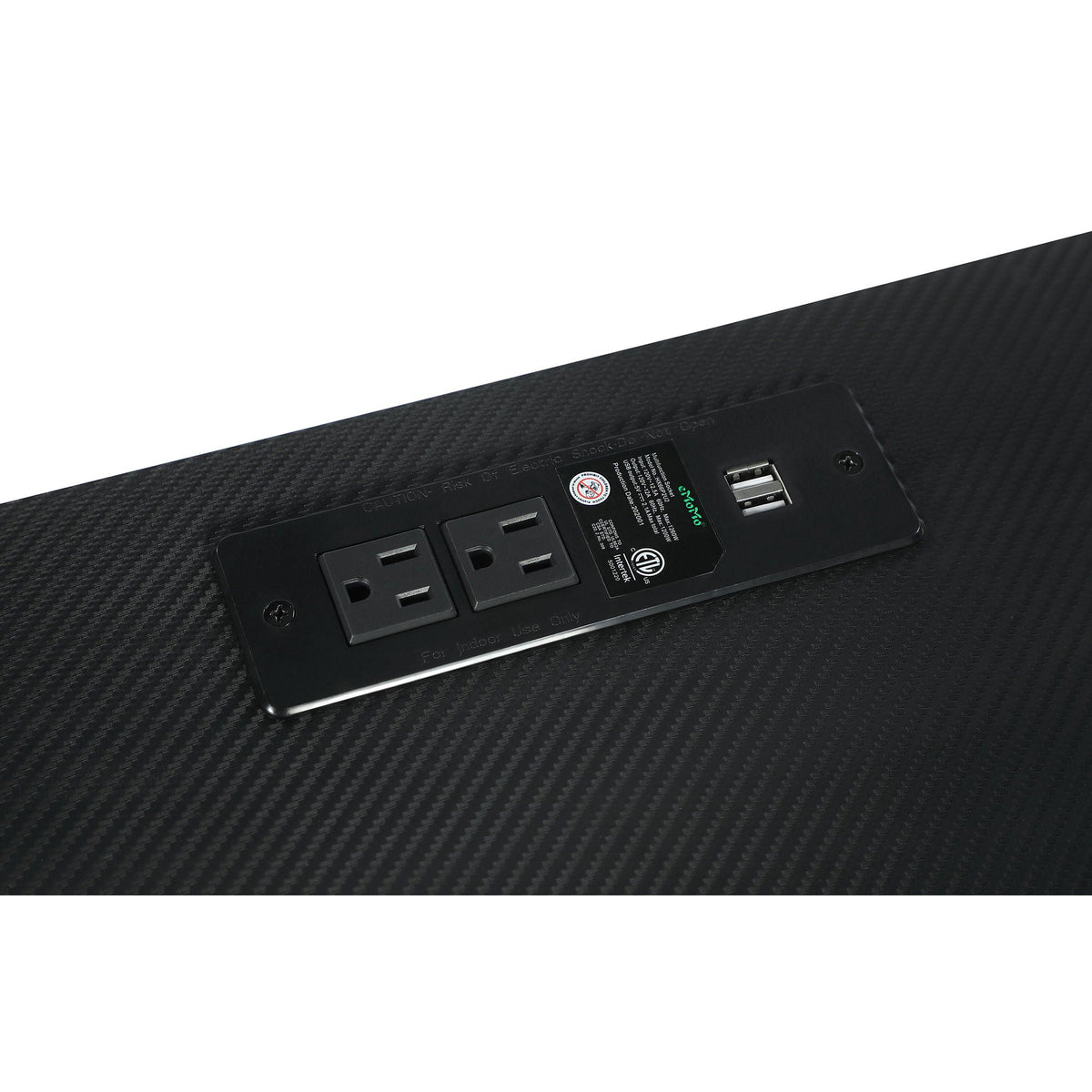 Darby - Writing Desk With USB Ports - Black