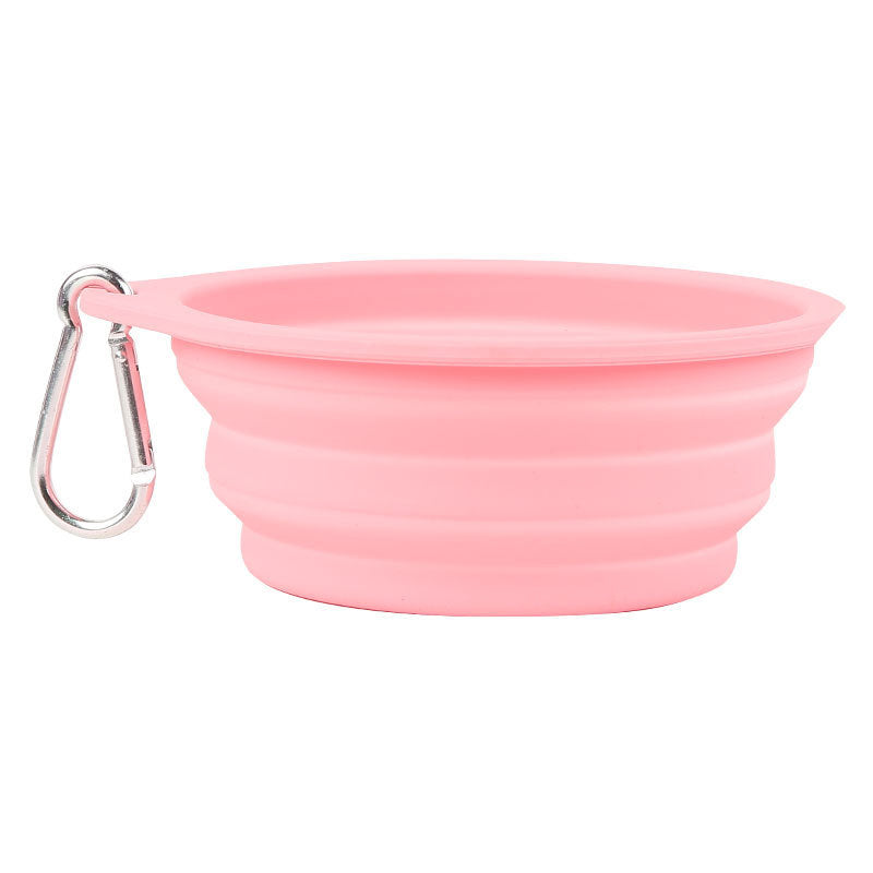 Outdoor Dog Folding Bowl Silicone Pet Bowl Drinking And Eating Dual-purpose Bowl Portable Dog Basin