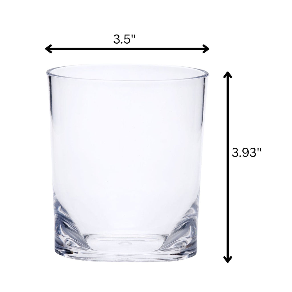 Halo - Leading Ware Oval Acrylic Glasses (Set of 4) Dof, Bpa Free, 12Oz Plastic Drinkware - Clear