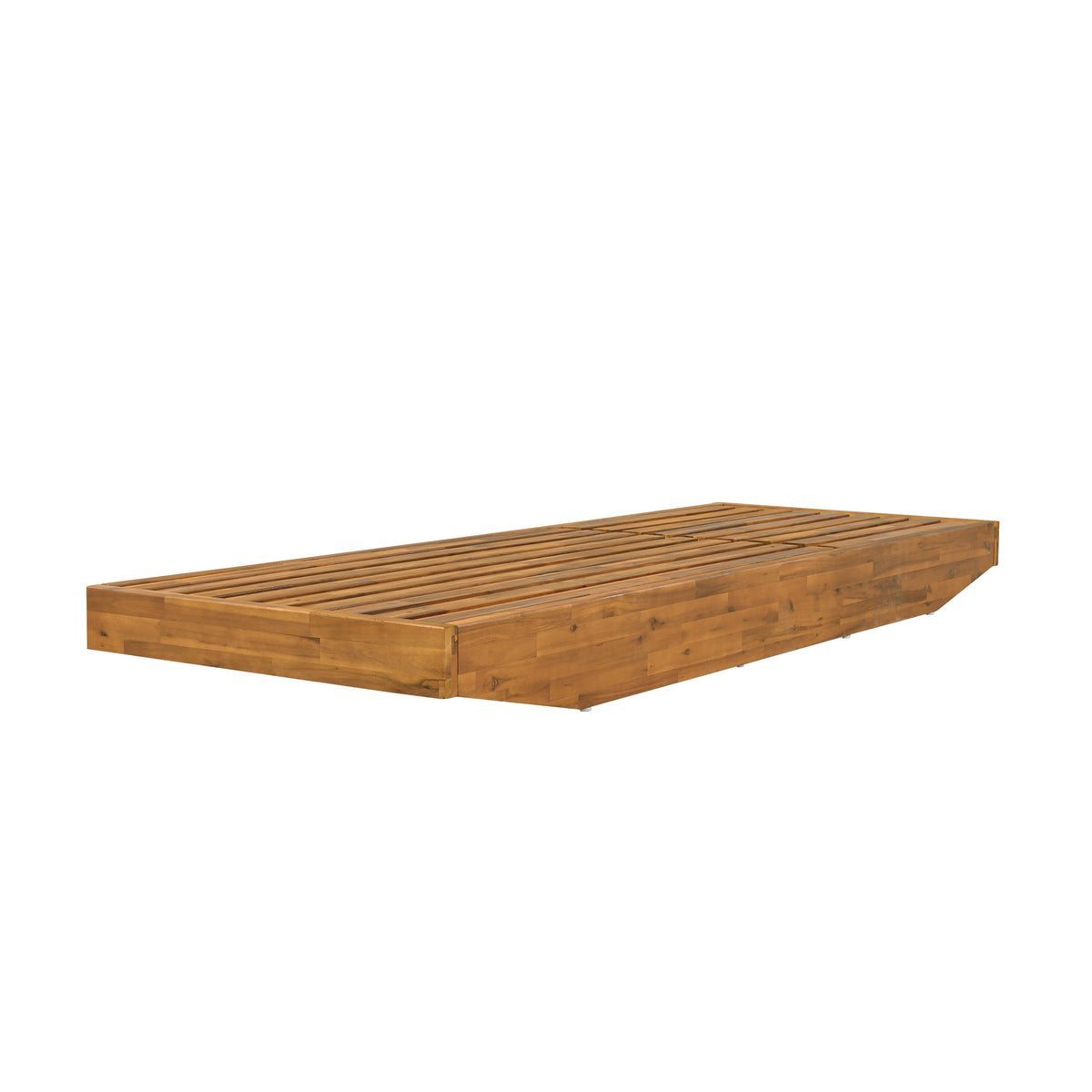 Modern Acacia Wood Outdoor Chaise Lounge