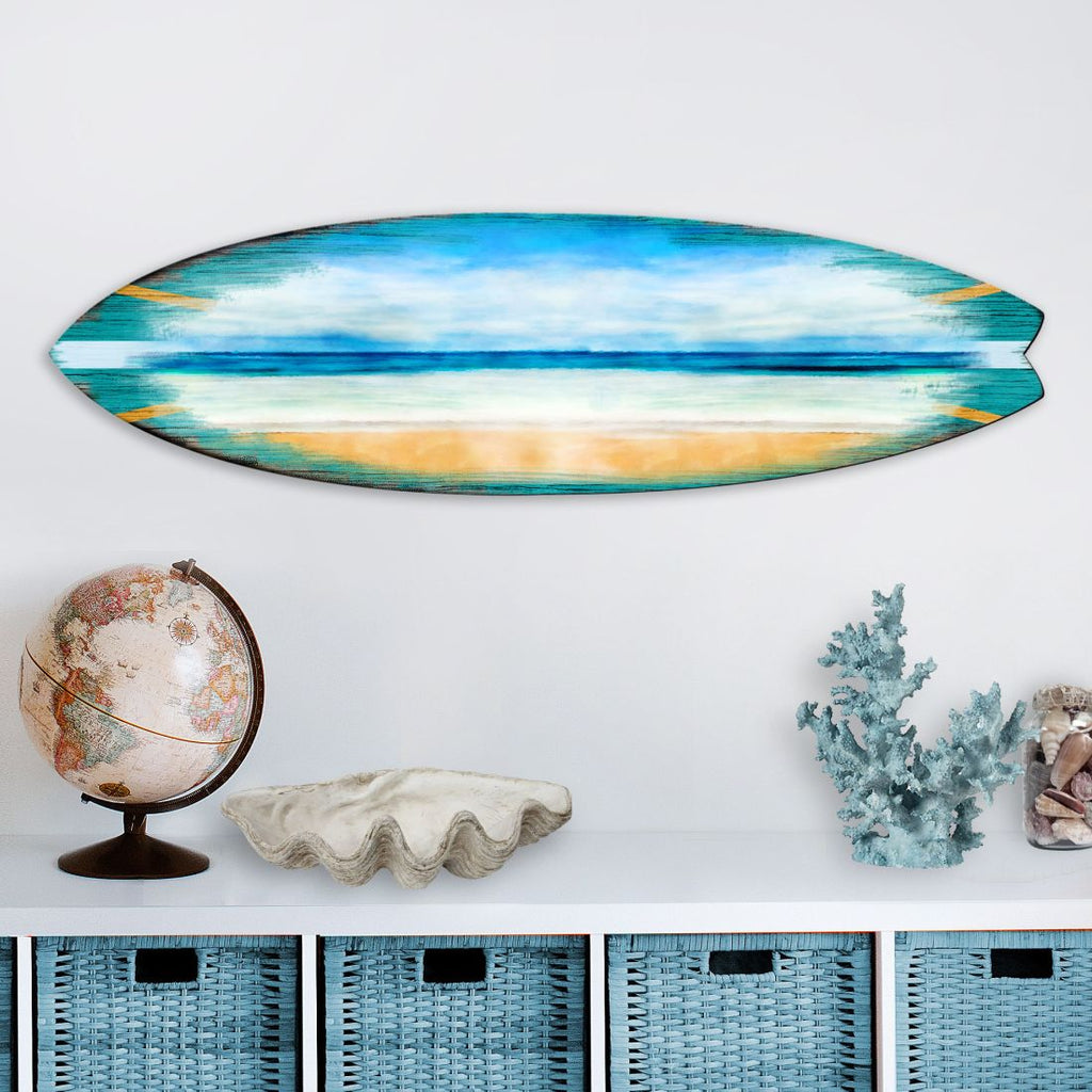 Ocean Surfboard Coastal Door Art by G. DeBrekht - Coastal Holiday Decor - 8490102HS
