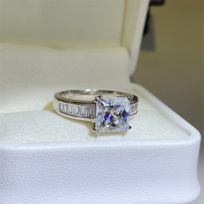 3 Carat Princess-Cut Sparkala™ Pure Sterling Silver Square Shape Ring