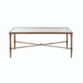 Metal Rectangle Coffee Table With Tempered Glass Top - Bronze