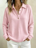 Womens Loose-fitting Long-sleeve Top With A Button-down Collar