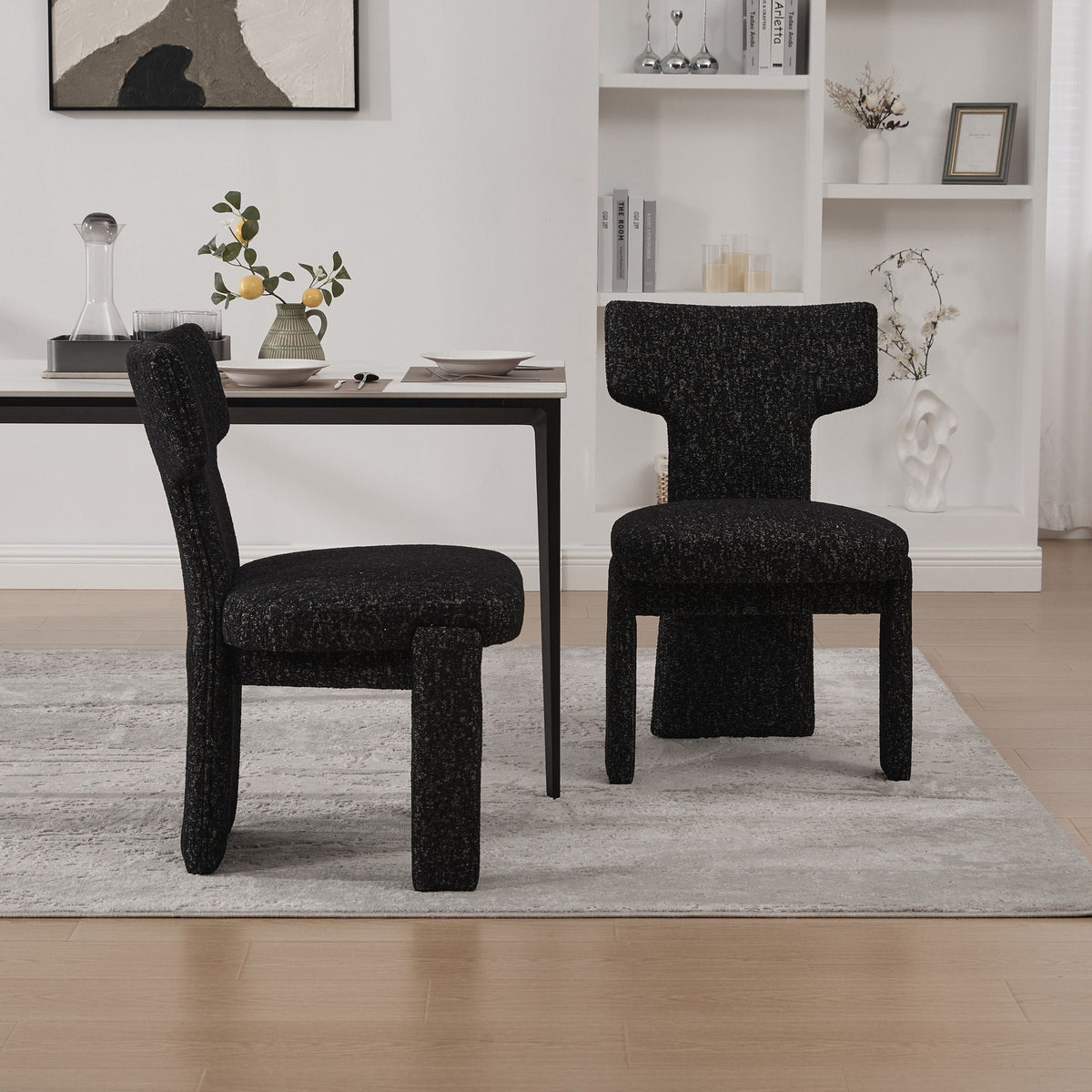 Armless Curved Back Accent Chairs