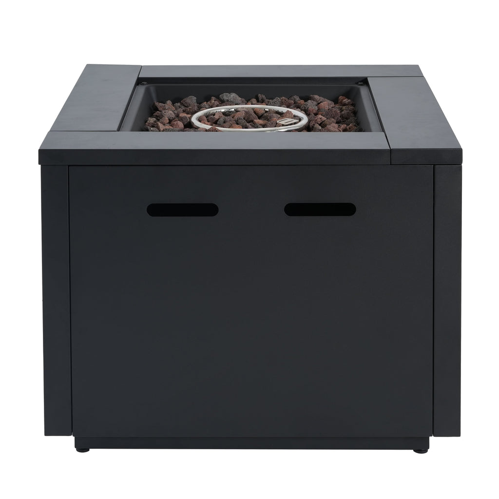 30inch Square  Steel Fire Pit Table, in Black,40000BTU