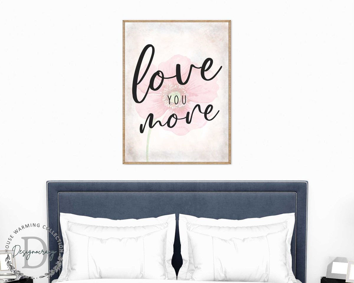 Love You More - Bedroom Wall Art - Valentines Gift - Contemporary Decor - Gift for Her - Anniversary Gift - Wall Decor - 310336