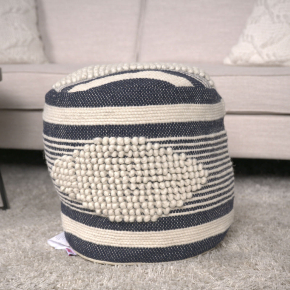 Diamond - Handcrafted Cylindrical Pouf