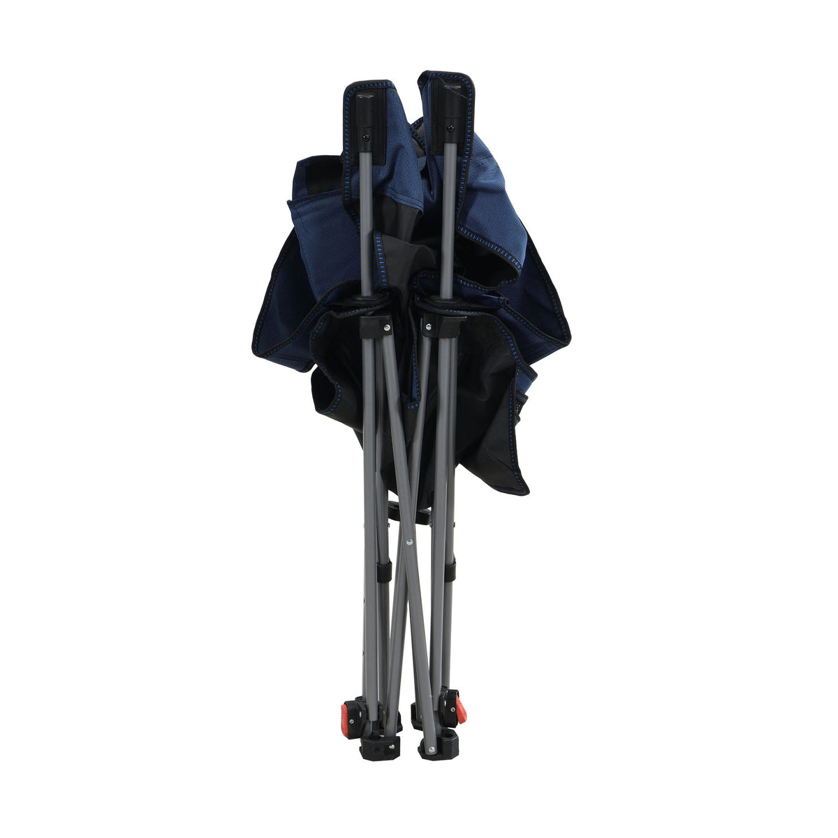 Outdoor Camping Chair With 3 Level Reclining, Side Pockets & Cup Holder, Folding With Carry Bag - Dark Blue
