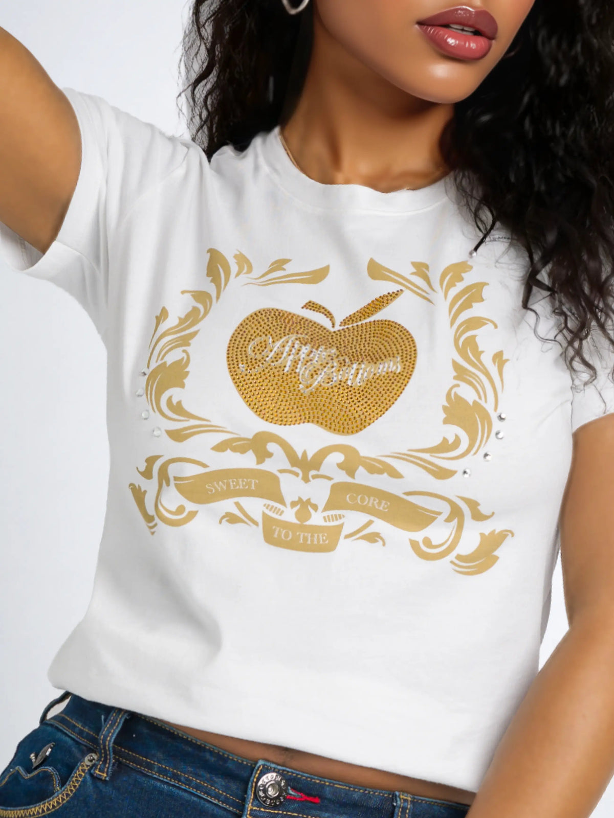 Golden Crest Tee - White