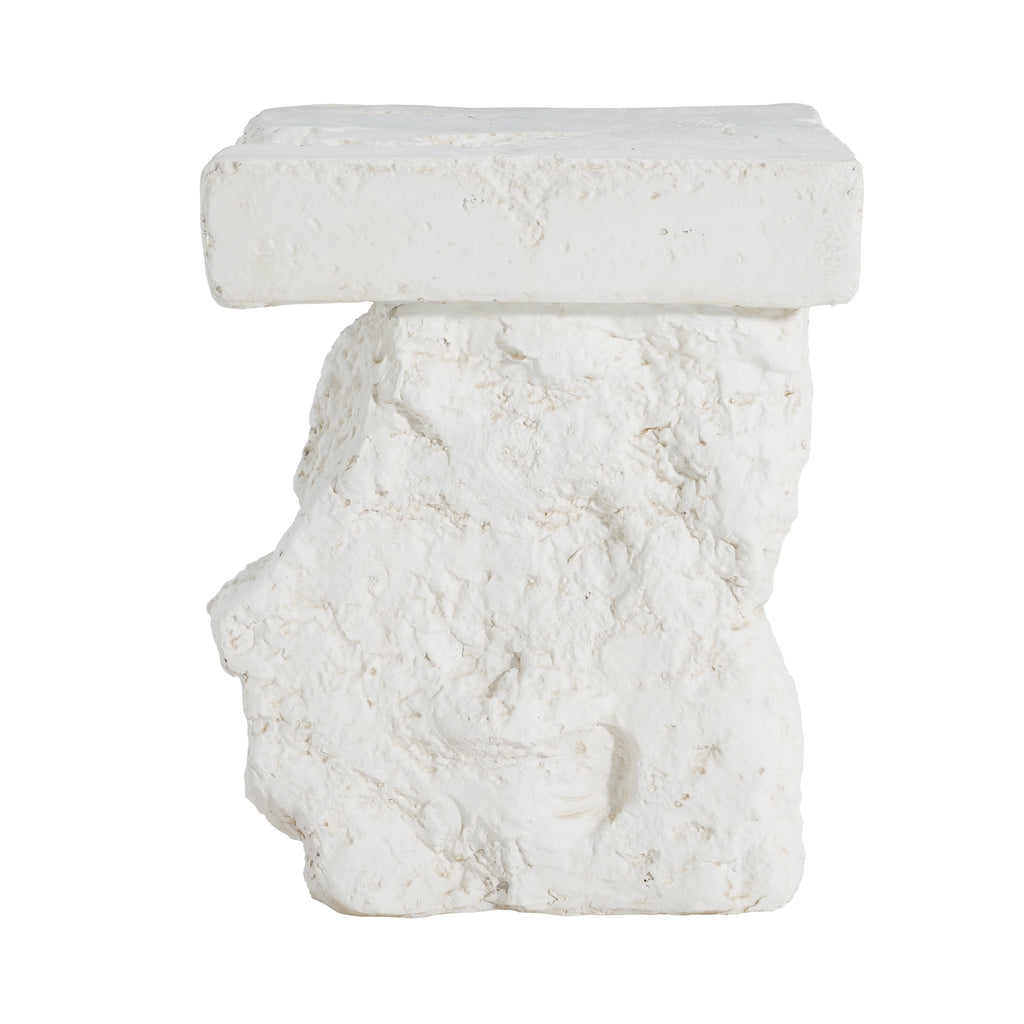 Talia Outdoor Patio Modern Artistry MGO Side Table, White