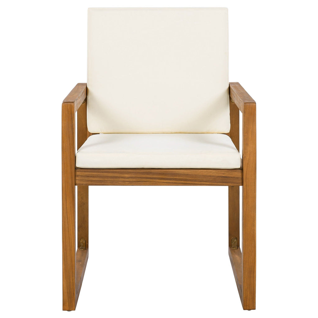 5 Piece Outdoor Patio Dining Set With 4 Armchairs And Table - Beige