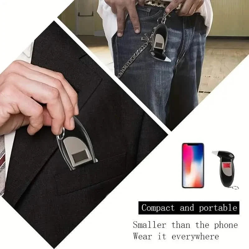Accurate Personal Breath Alcohol Tester - Instant Blood Alcohol Content Measurement with High-Precision Sensors and LED Display