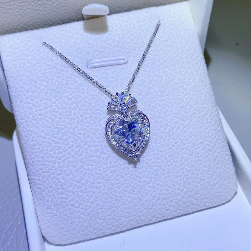 3 Carat Sparkala™ 925 Sterling Silver Heart Pendant Necklace