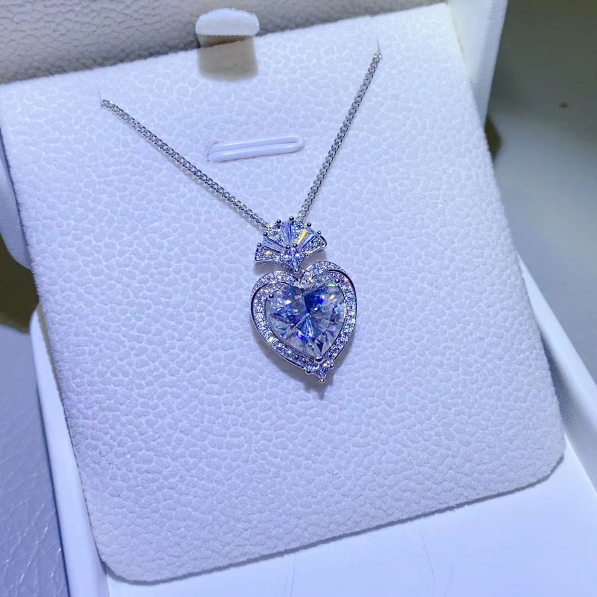 3 Carat Sparkala™ 925 Sterling Silver Heart Pendant Necklace