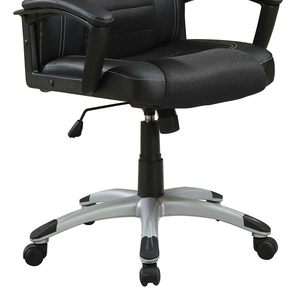 Office Chair With Base, Height Adjustable For Home & Workspaces - Black