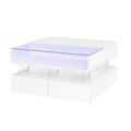 Lift Top Coffee Table With 2 Drawers, Hidden Space And LED Lights For Living Room