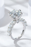 3-Carat Brilliant Round Cut Sparkala™ Side Stone Ring (Platinum Over Pure Sterling Silver)