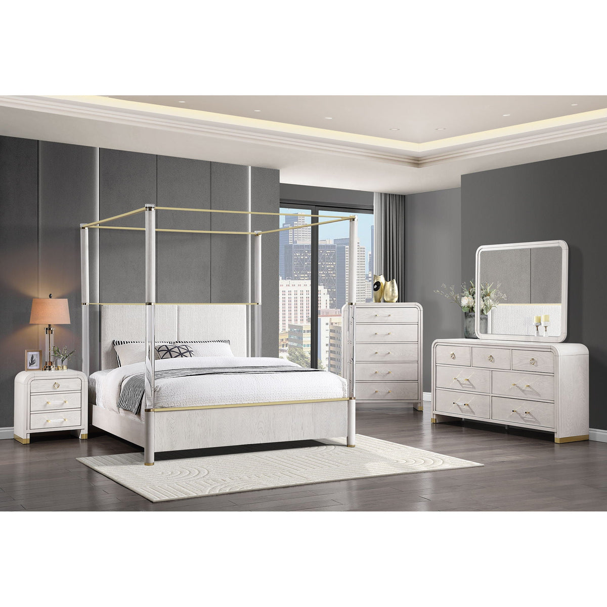 Malco - 4 Post Bed With Upholstered Headboard