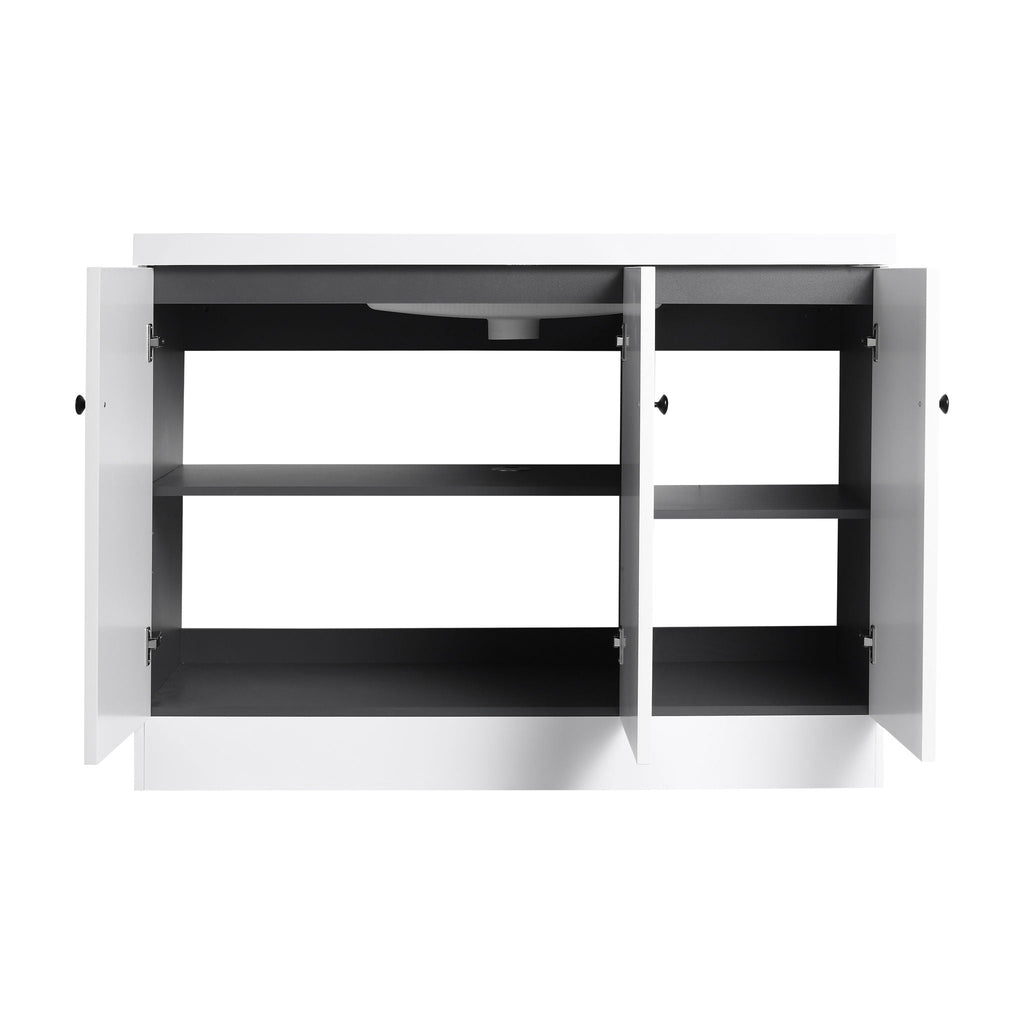 Contemporary Freestanding Bathroom Vanity With Resin Sink & Soft-Close Cabinet Doors