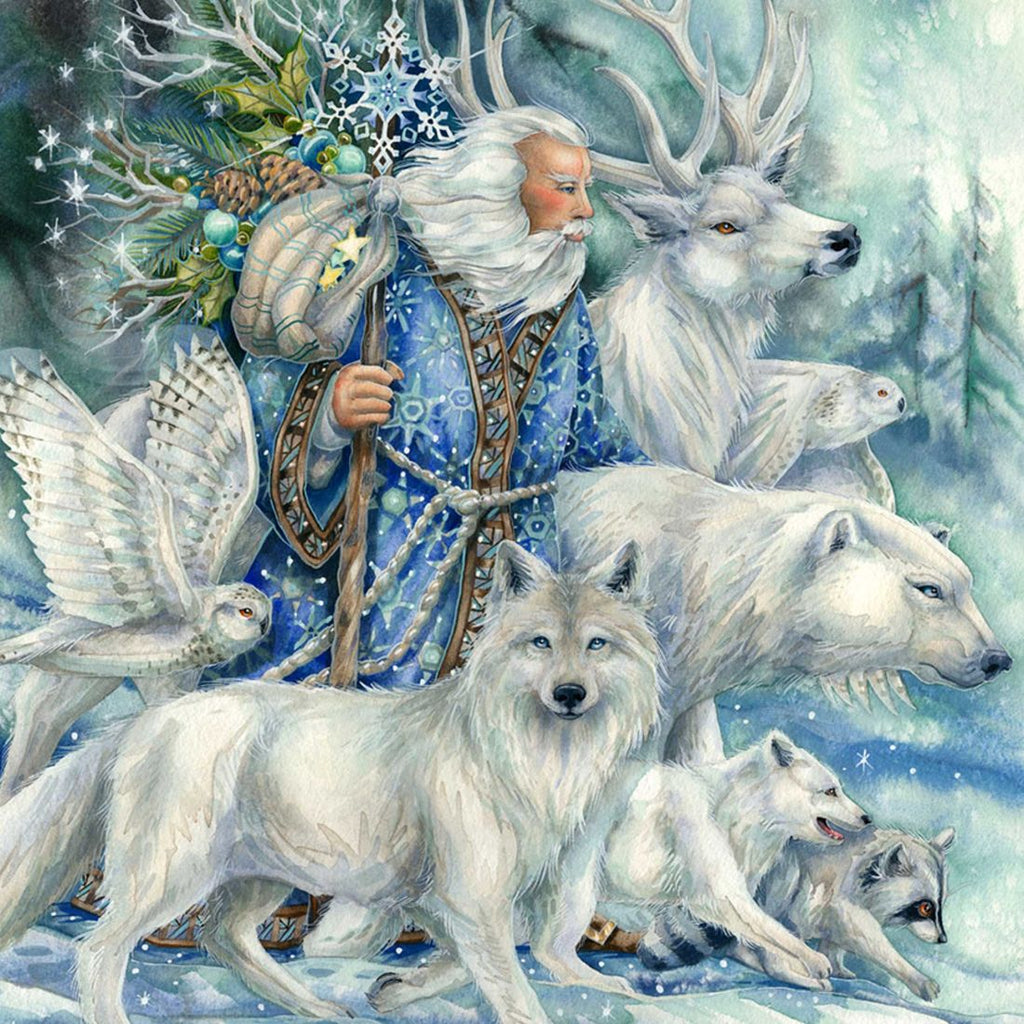 Cool Winds Father Winter Wooden Wall Art by J. Bergsma - Nature Wildlife Decor - 85922862B-JB