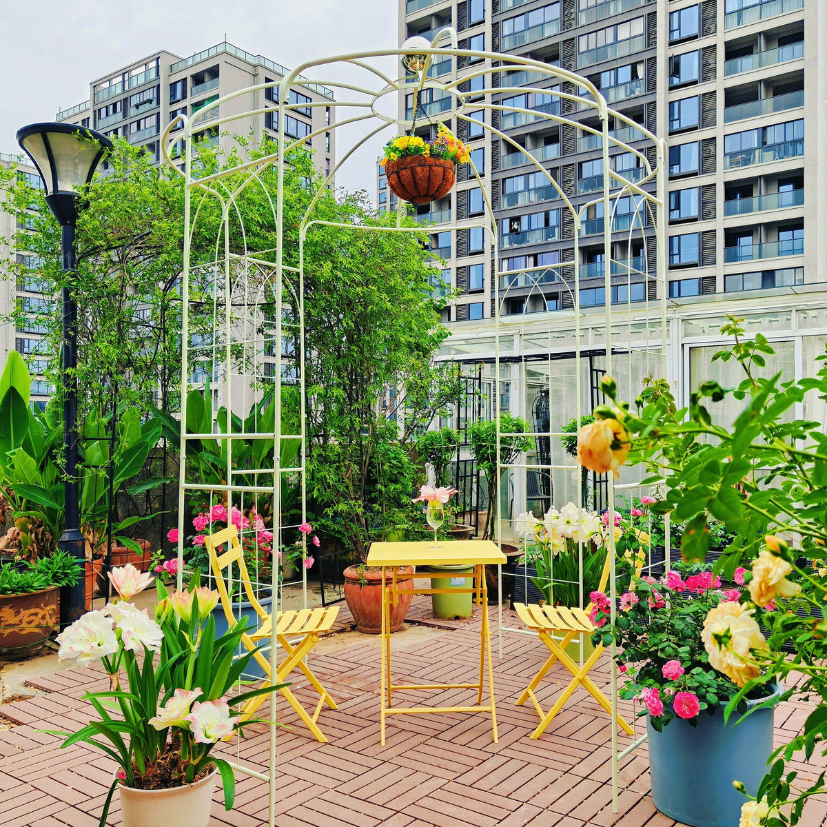 Metal Garden Arch Iron Garden Arbors Gazebo Dia High Birdcage Shape Pergola Pavilion For Wedding Ceremony