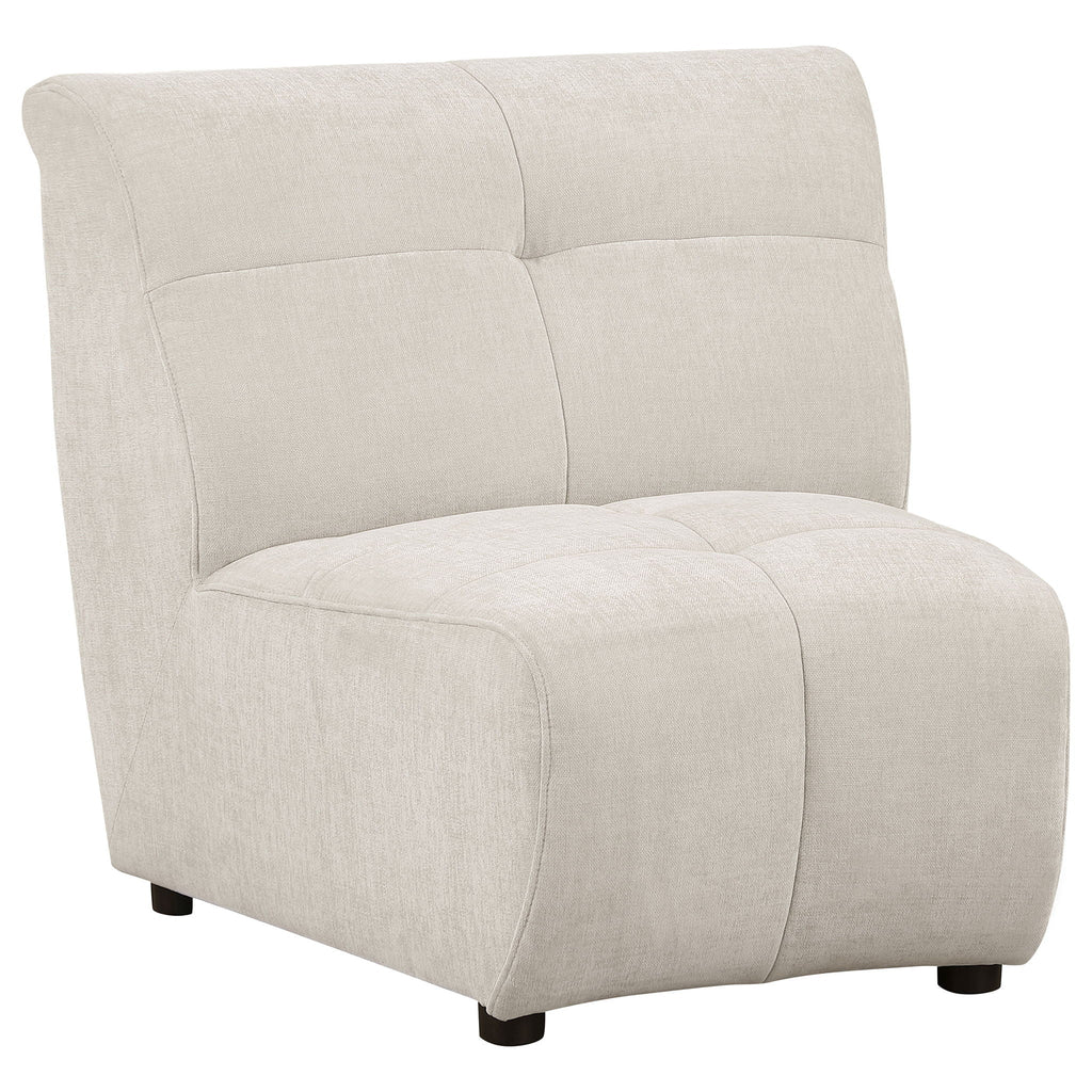 Oliver - 5 Piece Upholstered Sectional Sofa With Curved Silhouette - Ivory