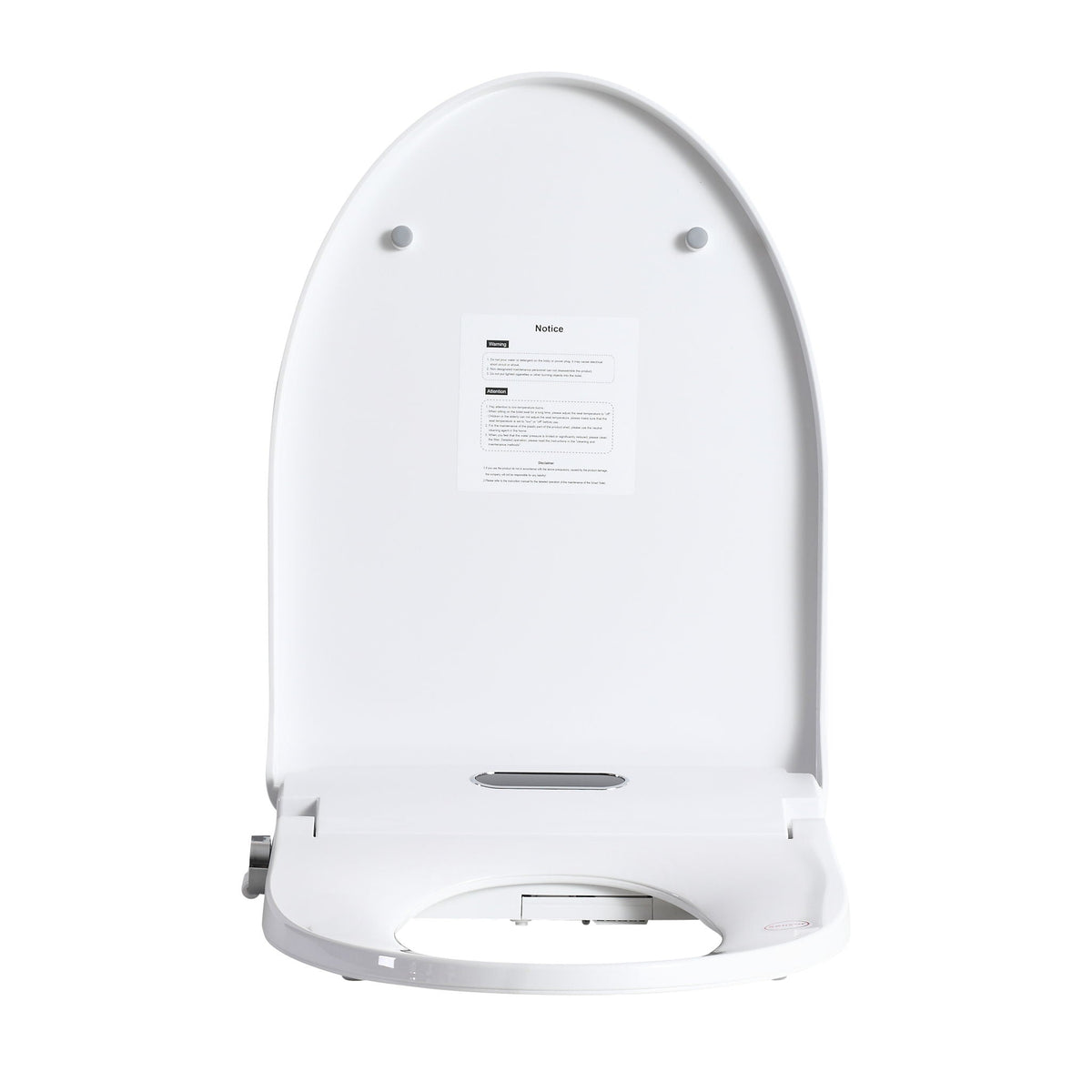 Smart Bidet Toilet Seat With Side Knob Adjustable Heated Seat With Water Temperature And Pressure Adjustment Portable Bidet - White
