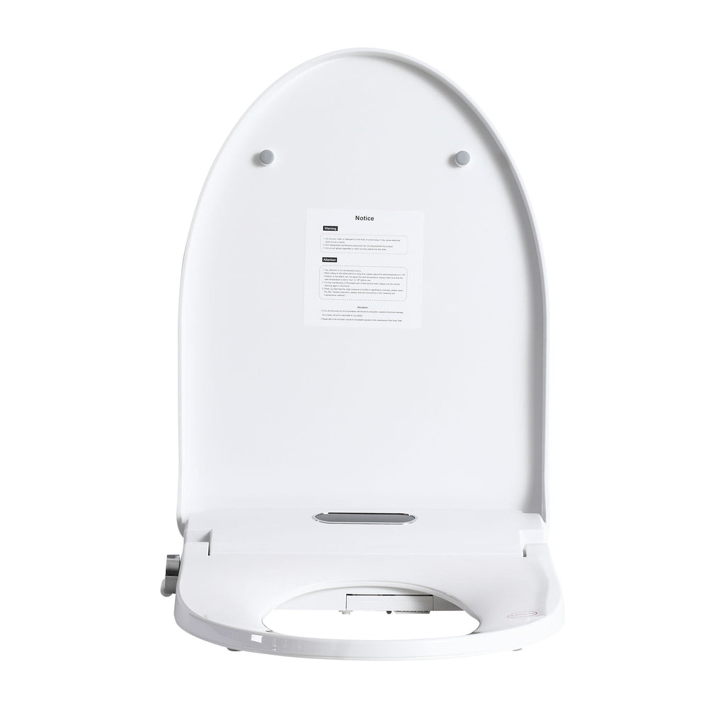 Smart Bidet Toilet Seat & Side Knob Adjustable Heated Seat With Water Temperature And Pressure Adjustment Portable Bidet - White