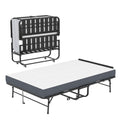 Twin Wide Folding Bed with Adjustable Headboard and Memory Foam Mattress
