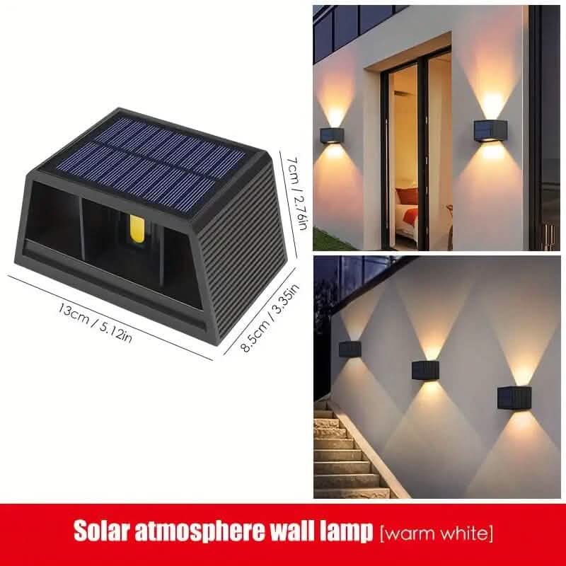 Adjustable Beam Solar Wall Sconce Outdoor Light with 140 Lumens