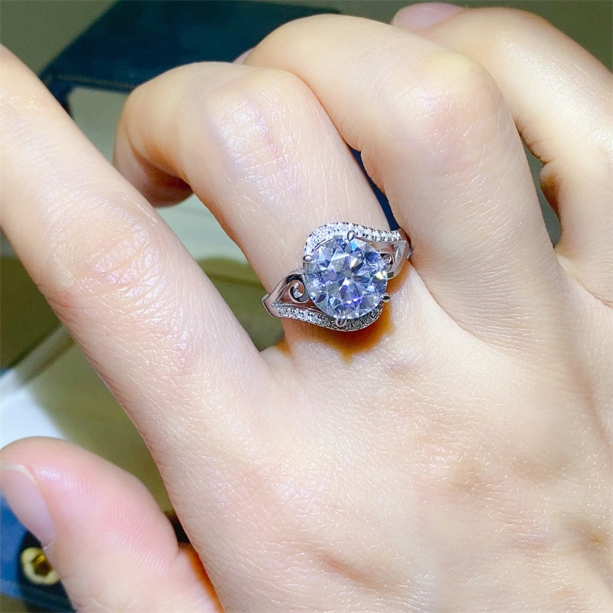 3 Carat Oval-Cut Sparkala™ Pure Sterling Silver Ring