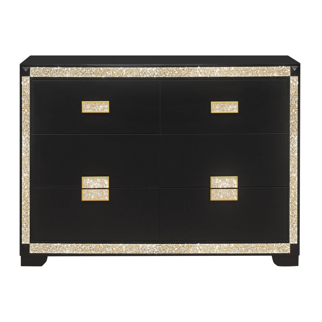 Lively - Bedroom Set With Glitter Detail And Padded Headboard