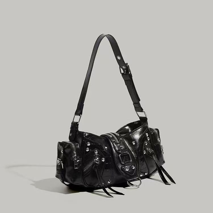 Edgy Y2k-style Single-shoulder Commuter Crossbody Biker Bag