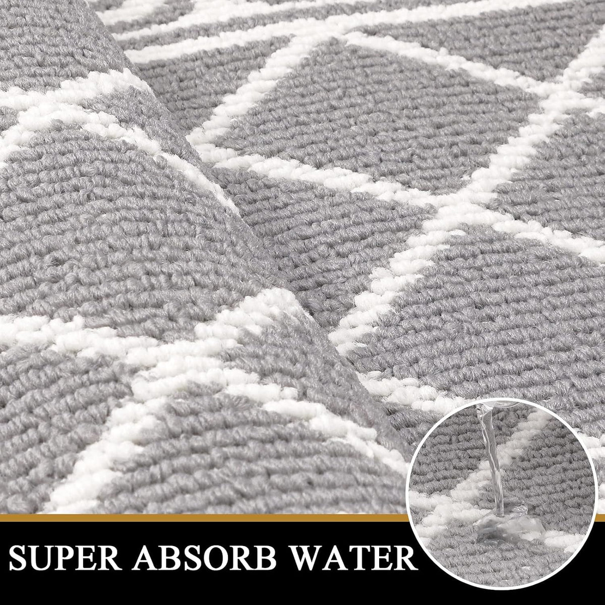 Kitchen Rug Sets 2 Piece with Runner Non Slip Kitchen Rugs and Mats Washable Kitchen Mats Set for Floor Kitchen Carpet Rug Runner for Hallway Entryway Kitchen Laundry