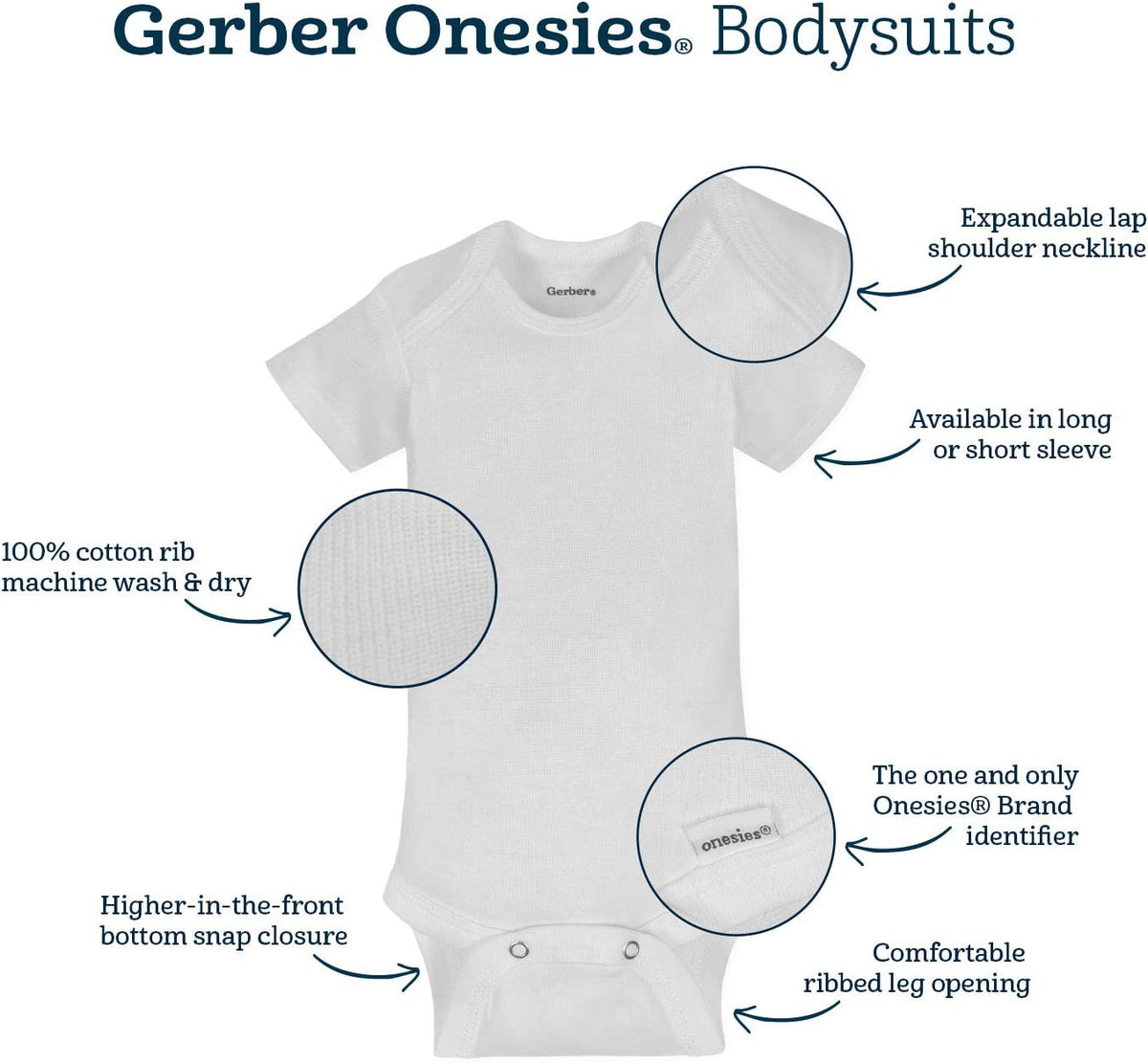 , Unisex Baby, 6-Pack Long Sleeve Bodysuits