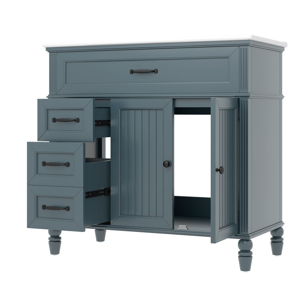 Bathroom Vanity With Sink, Freestanding Cabinet & Drawers
