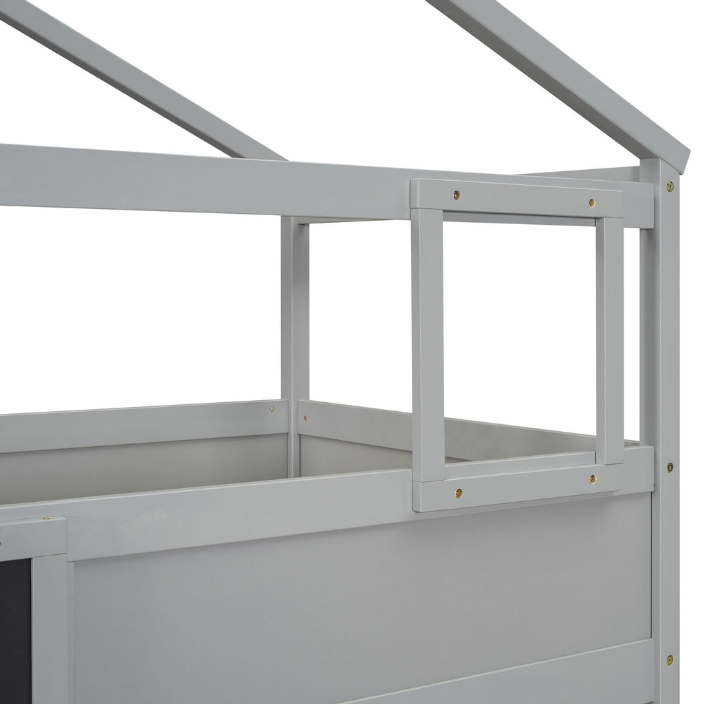 House Style Bunk Bed With Storage Staircase And board