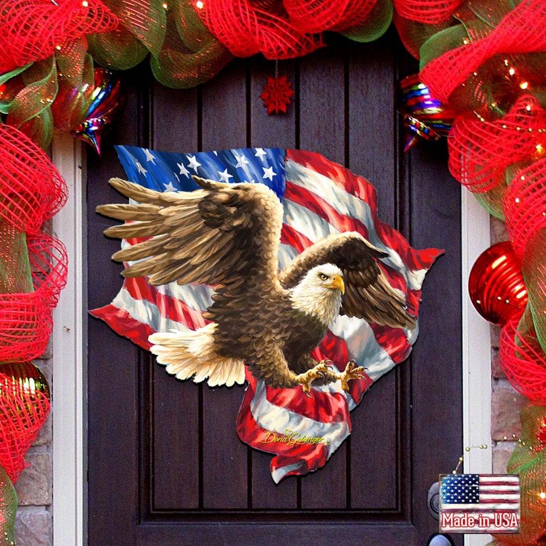 American Patriotic Composition Set of 15 Wall Block - American Patriotic Decor - 852760-S15