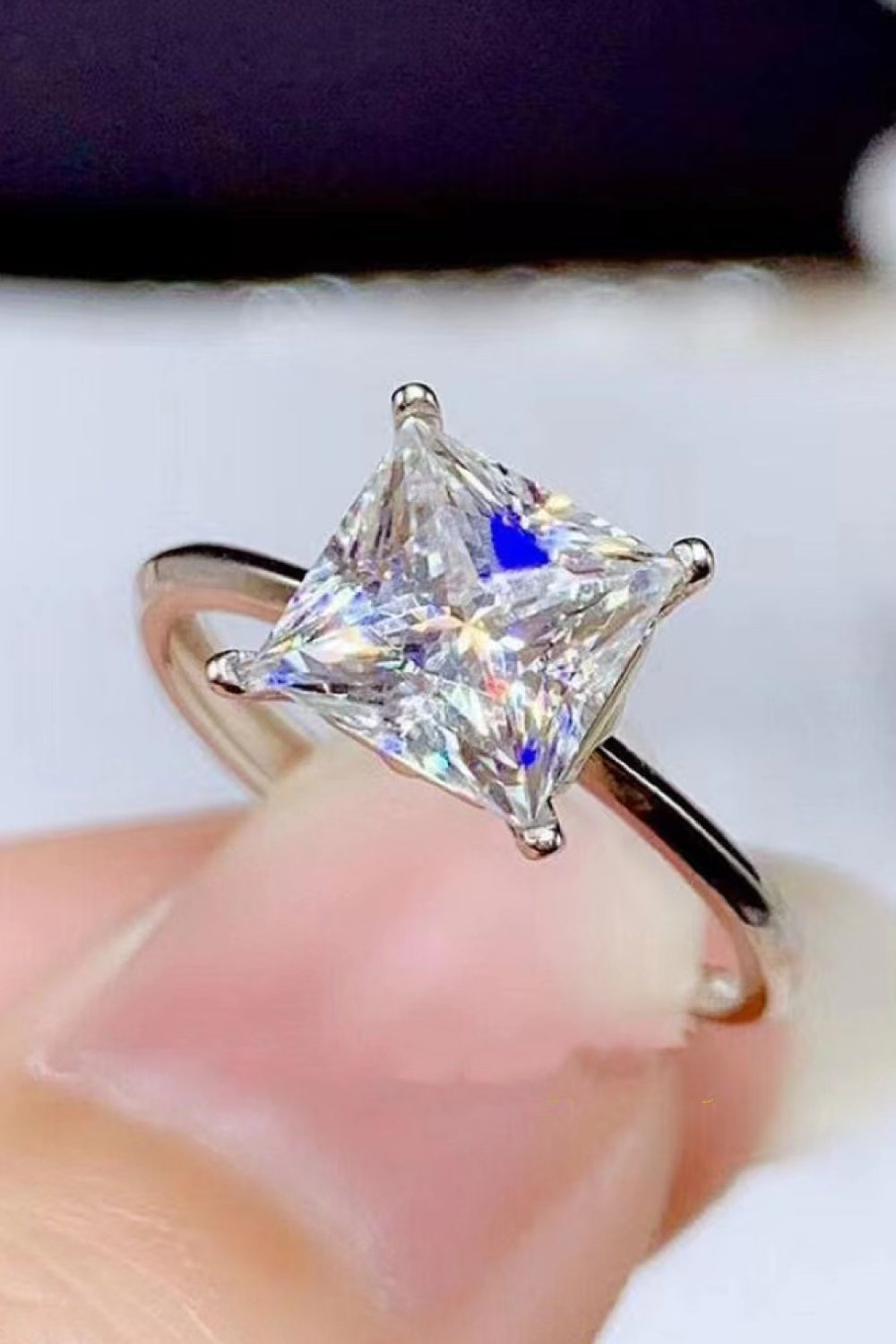 5 Carat Princess-Cut Sparkala™ Solitaire Ring (Platinum Over Pure Sterling Silver)