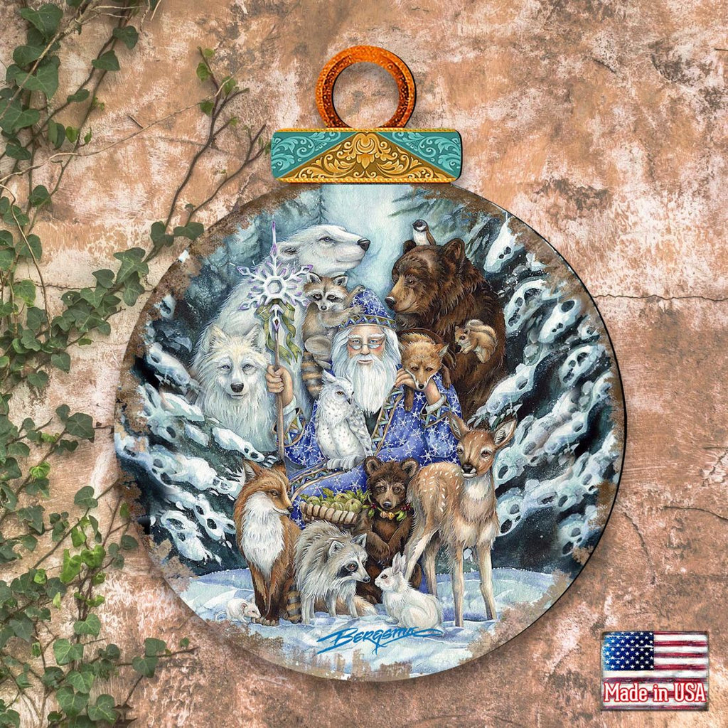 Gather in Peace Father Winter Animals Wall Hanger by J. Bergsma - Christmas Decor - 8591968H-JB