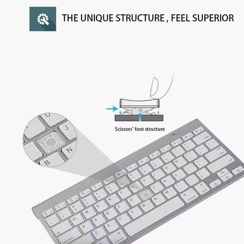 Bluetooth 3.0 Wireless Keyboard for Apple Ipad-1 1 2 3 4 Mac Computer PC Macbook