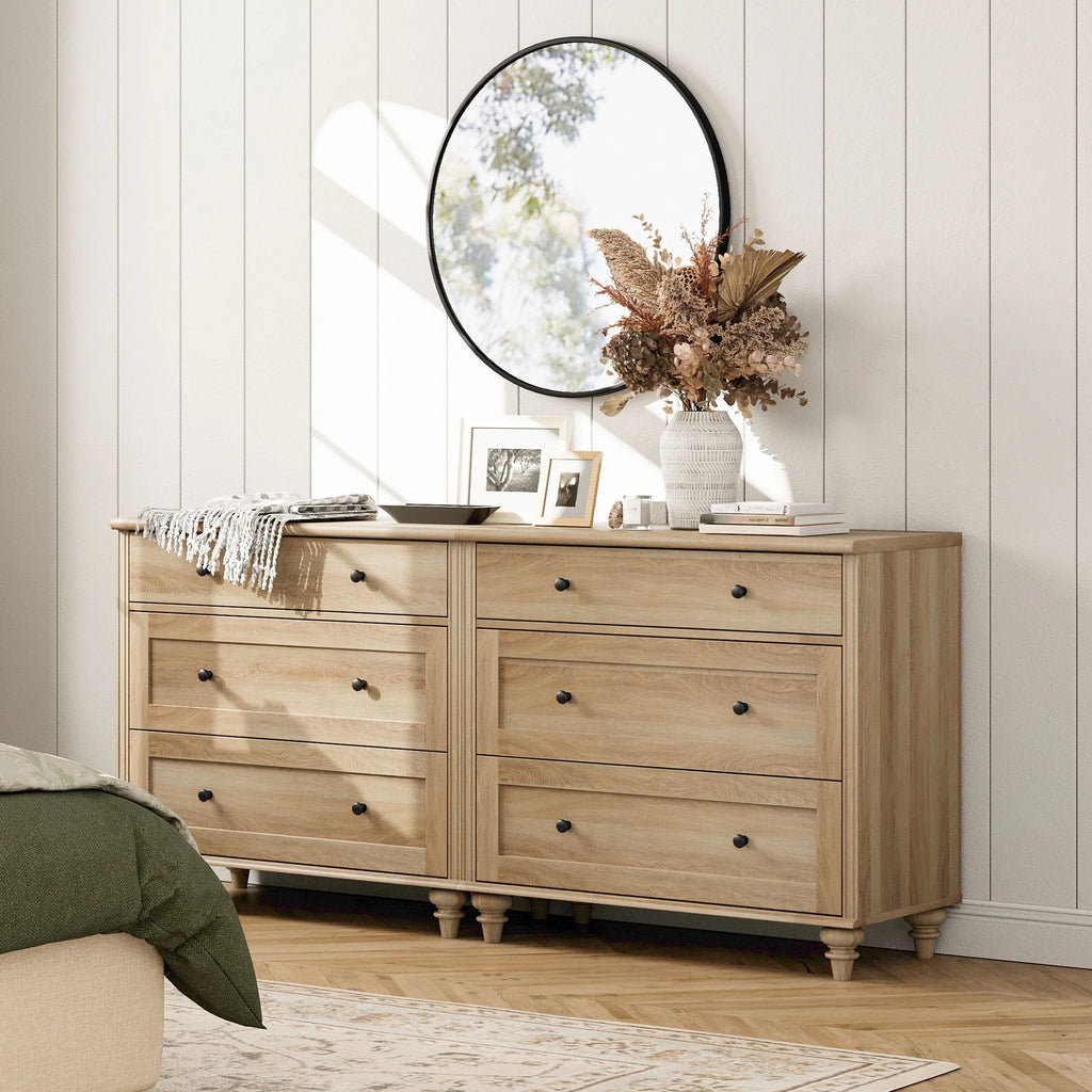 Oak 6 Dresser for Living Room