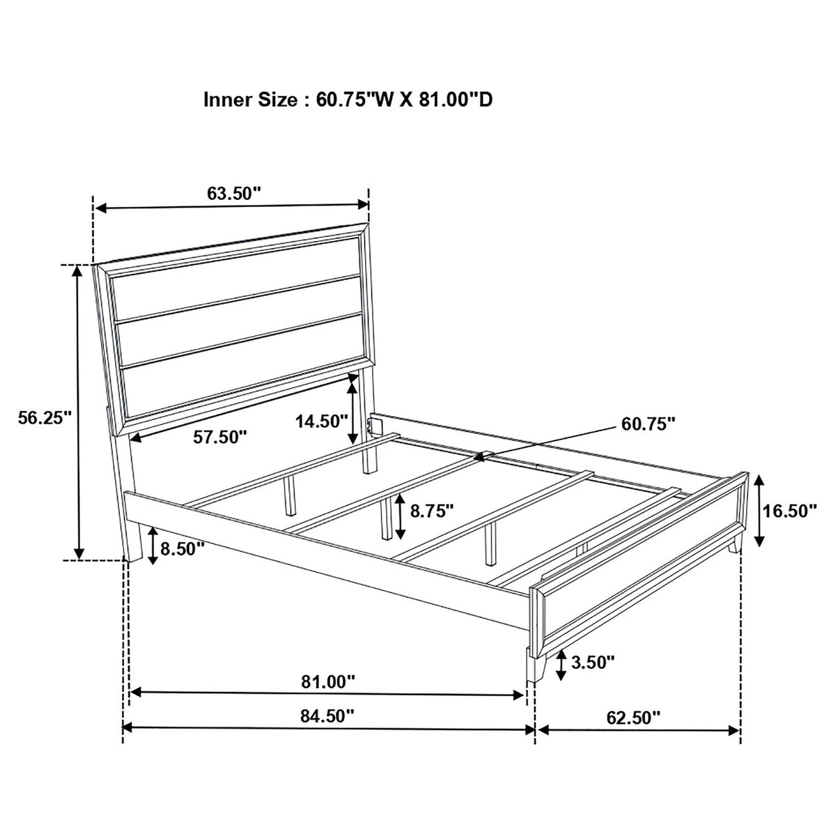 Queen Panel Bed Accents - Gray