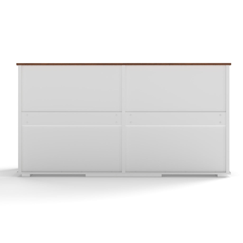 Large Dog Crate, Water Resistant Indoor Pets Furniture Double Dog Crates - Brown White
