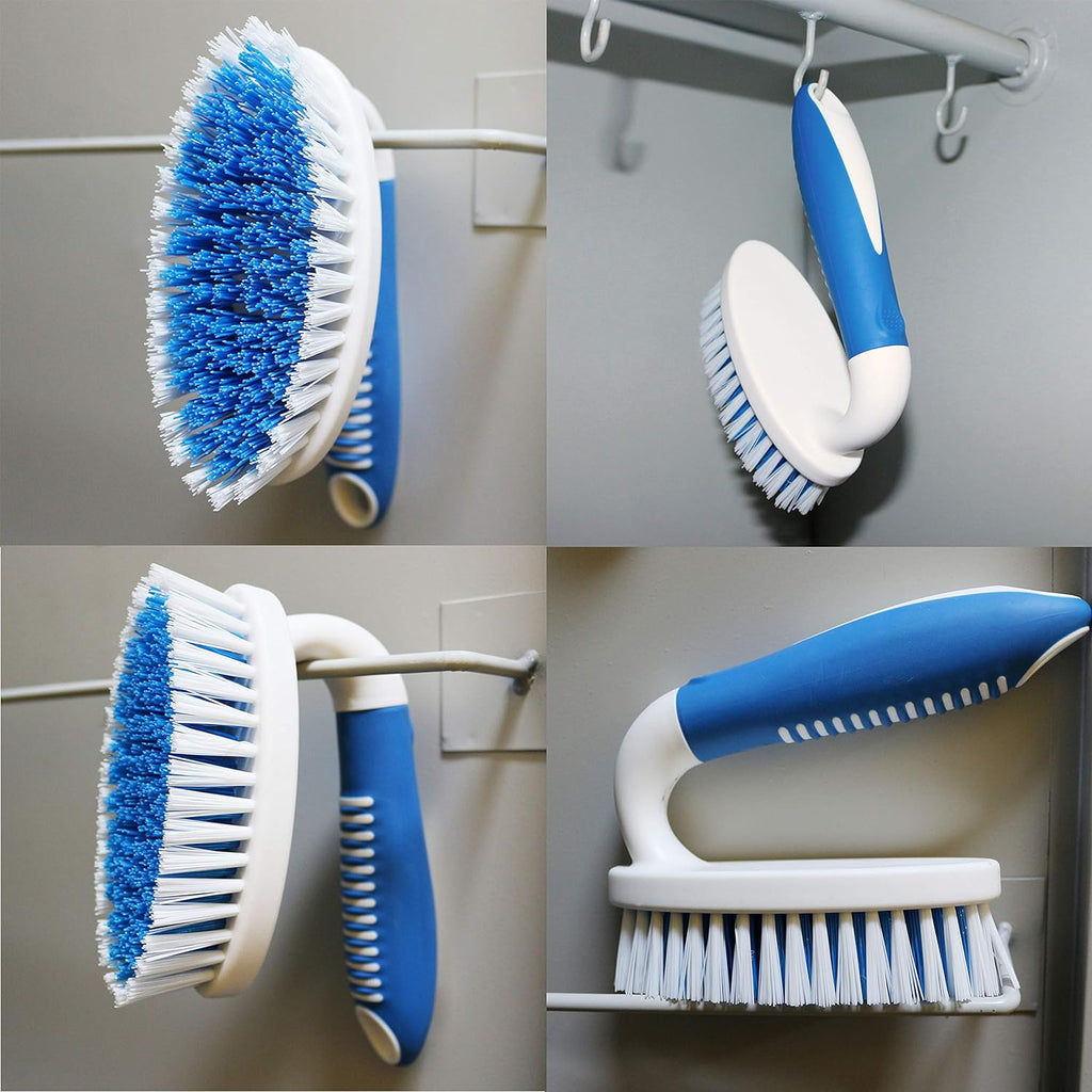 Scrub Brush, 2 Pack Household Cleaning Brushes with Stiff Bristles, Scrubbing Brush for Carpet, Shower, Bathtub, Kitchen, Pool Tile, Bathroom Scrubber, Small